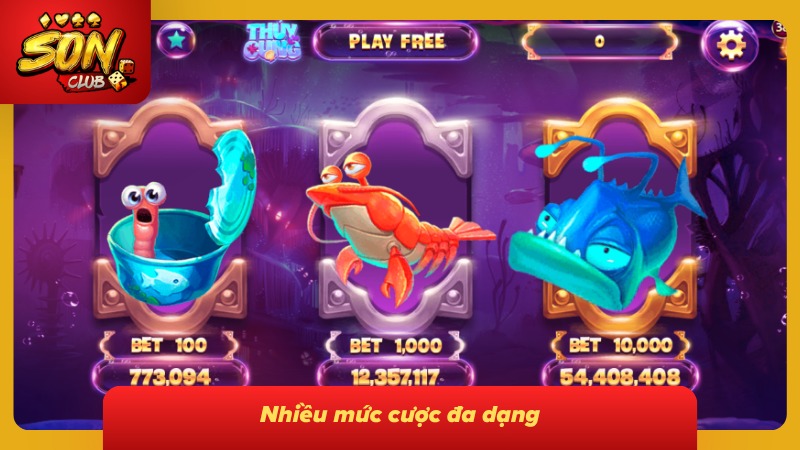 Nổ Hũ Thủy Cung Sonclub - Siêu Phẩm Slot Game Hot Nhất Năm 3 Cung cấp nhiều mức cược cực đa dạng và phù hợp