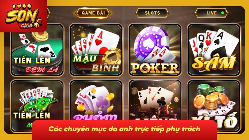 Nhiều nhóm nội dung được phân chia rõ theo từng lĩnh vực chuyên trách